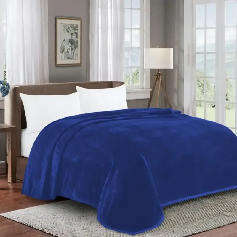 Couverture Polaire Bleue