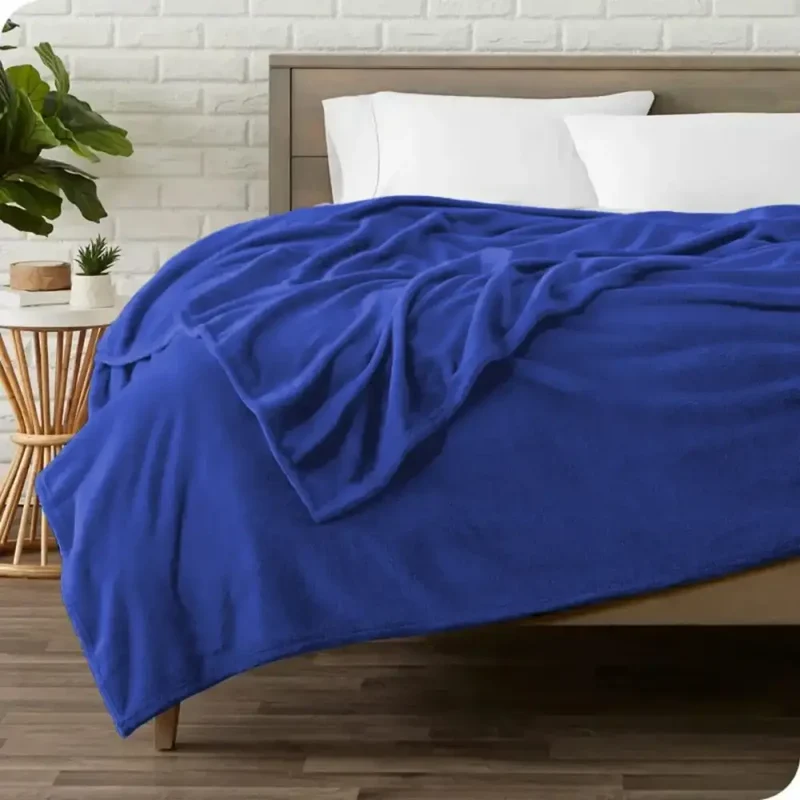Couverture Polaire Bleue