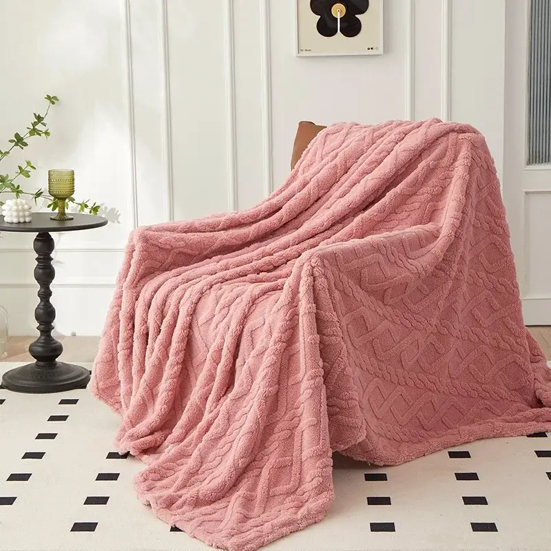 Couverture Polaire Rose Pale