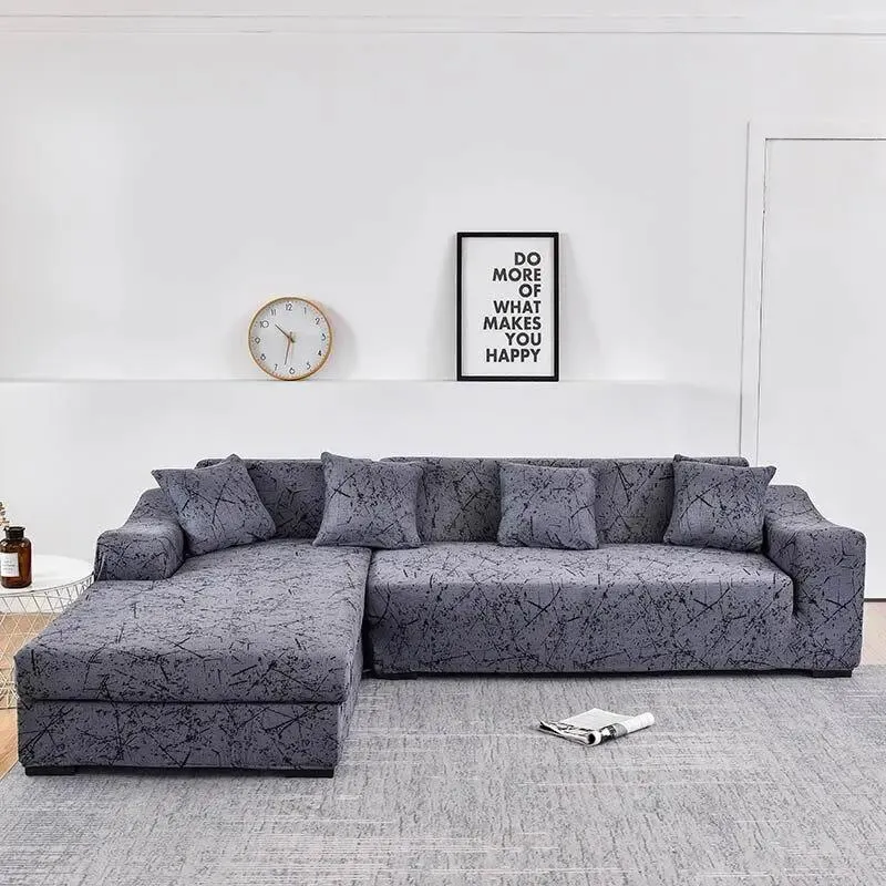 Motif Majus - Housse de Canapé d’Angle Extensible