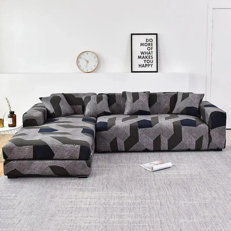 Motif Helich - Housse de Canapé d’Angle Extensible