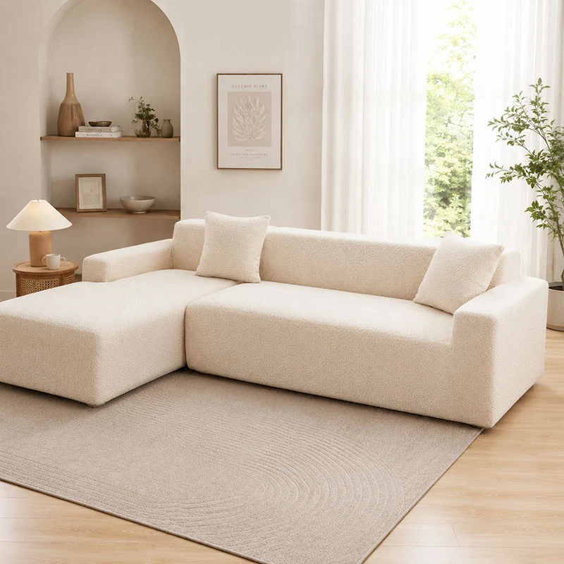 Housse De Canapé D'angle Jacquard Beige