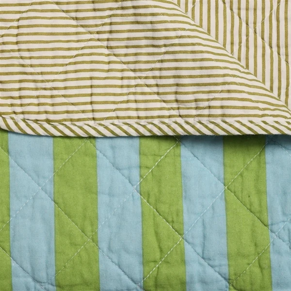 Plaid, Quilt Ethnic - grøn/blå stribet