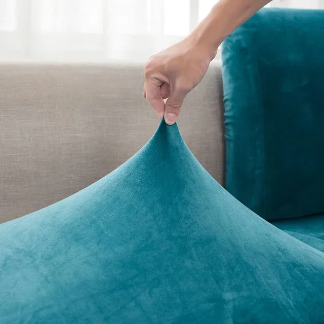 Housse Coussin D'assise & Dossier - Velours Bleu Canard