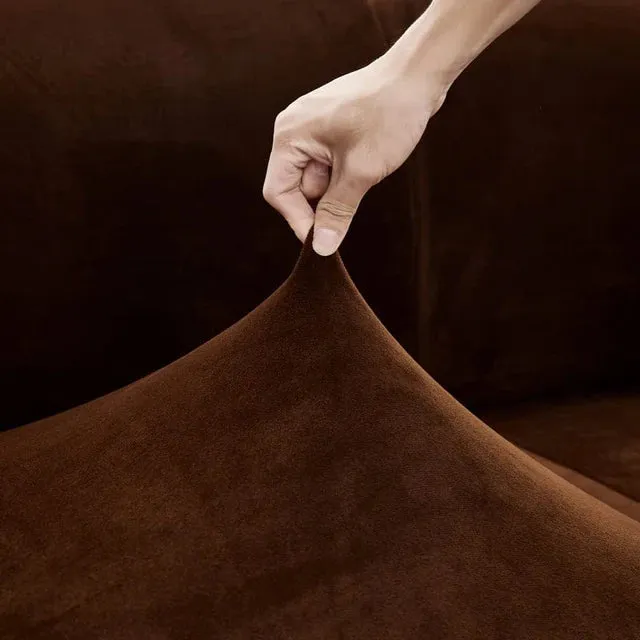 Housse Coussin D'assise & Dossier - Velours Marron