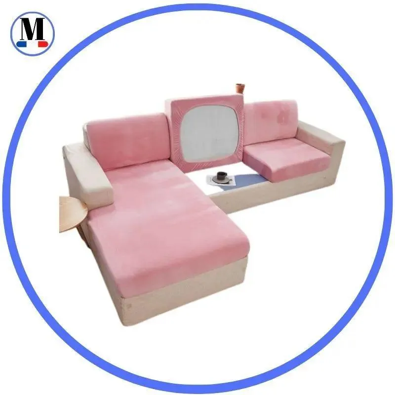 Housse Coussin D'assise & Dossier - Velours Rose