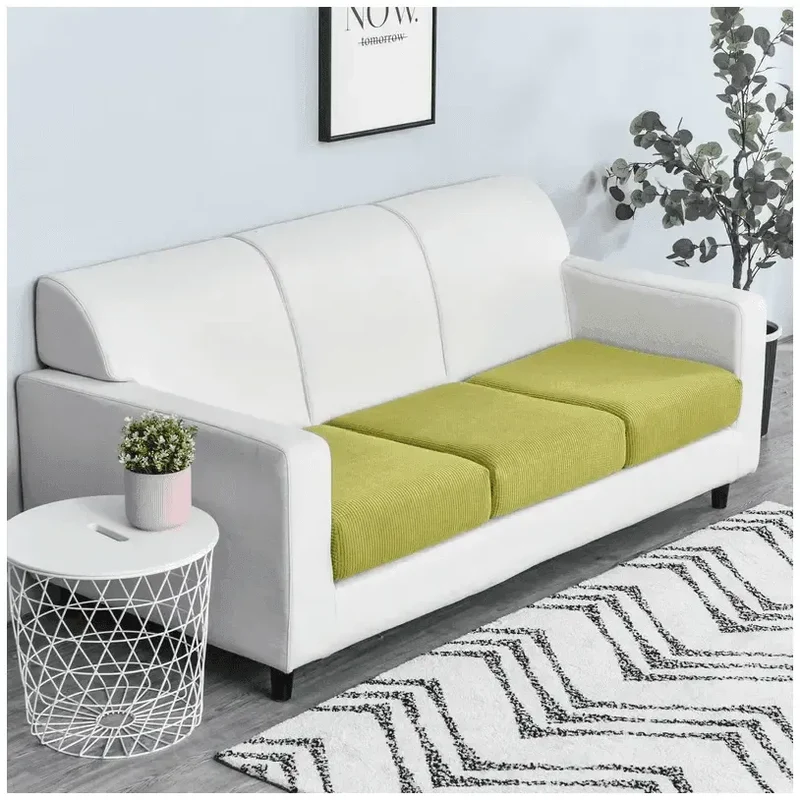 Housse de Coussin D'assise & Dossier - Vert Moutarde