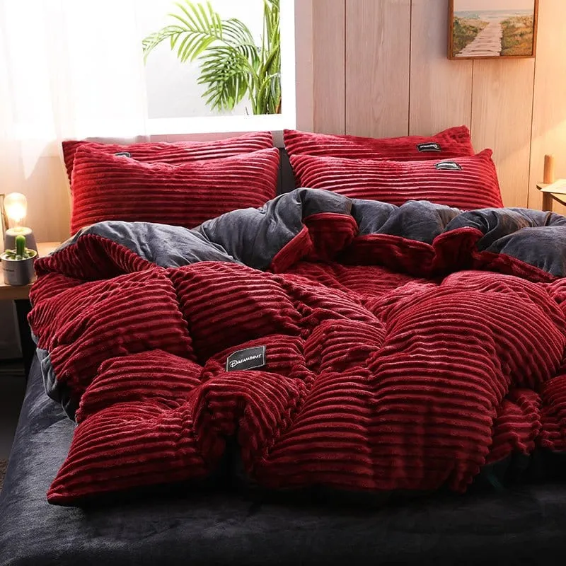 Rouge Velours - Drap housse / Housse de couette / Taies d'oreiller