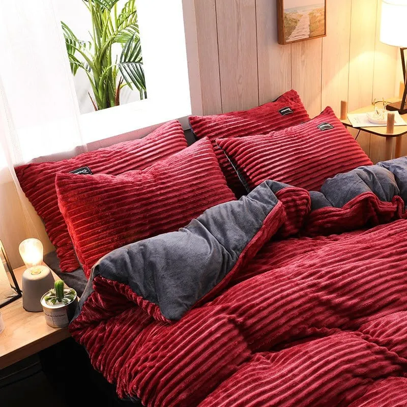 Rouge Velours - Drap housse / Housse de couette / Taies d'oreiller