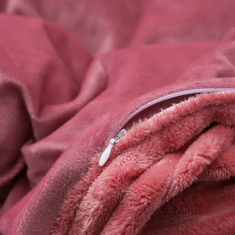 Rose Velours - Drap housse / Housse de couette / Taies d'oreiller