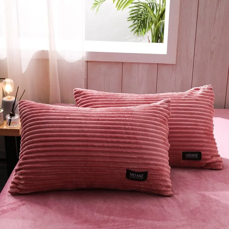 Rose Velours - Drap housse / Housse de couette / Taies d'oreiller
