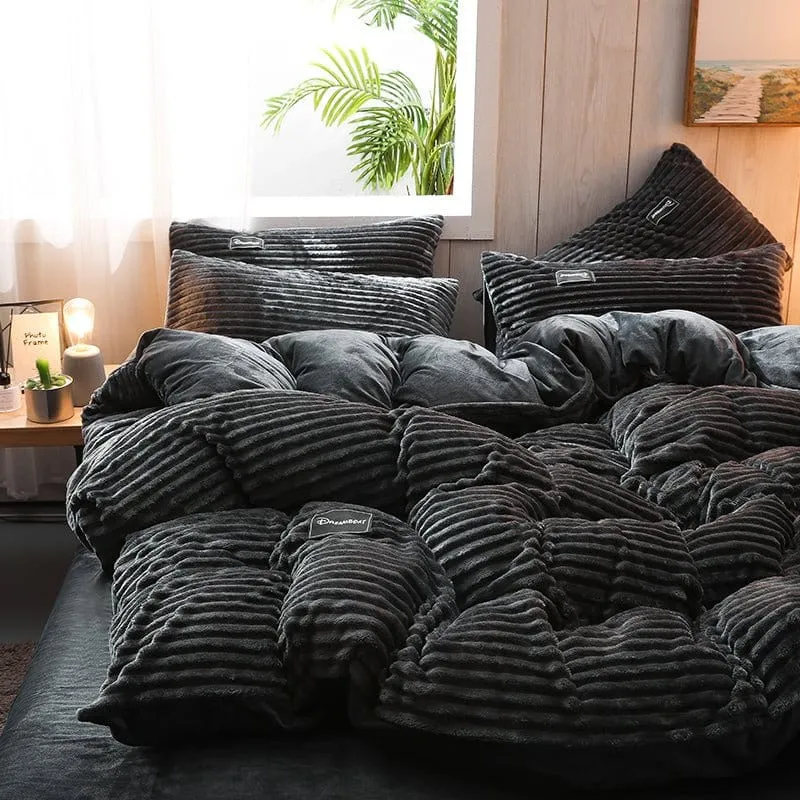 Noir Velours - Drap housse / Housse de couette / Taies d'oreiller