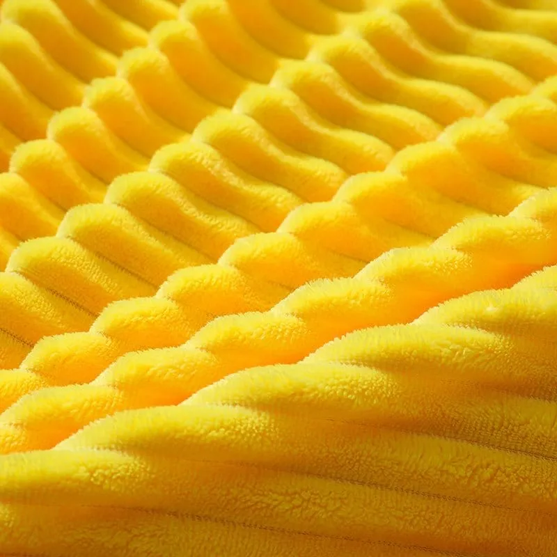 Jaune Velours - Drap housse / Housse de couette / Taies d'oreiller