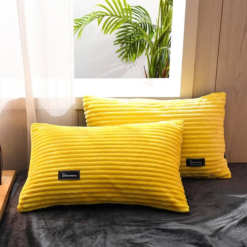 Jaune Velours - Drap housse / Housse de couette / Taies d'oreiller