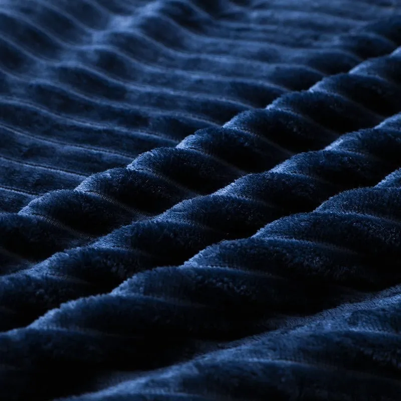 Bleu marine Velours - Drap housse / Housse de couette / Taies d'oreiller