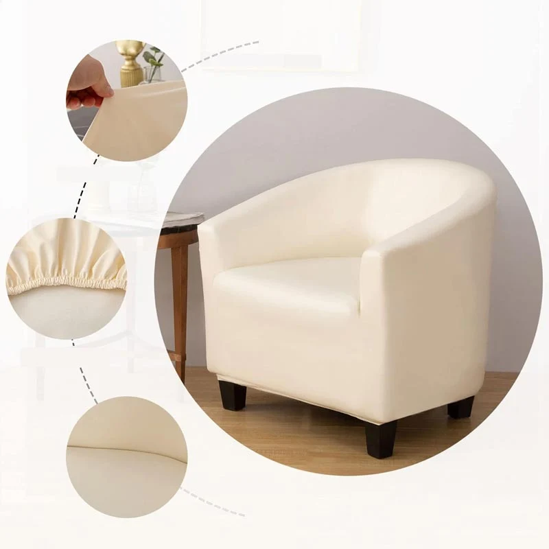 Housse de Fauteuil Cabriolet En Cuir PU Blanc
