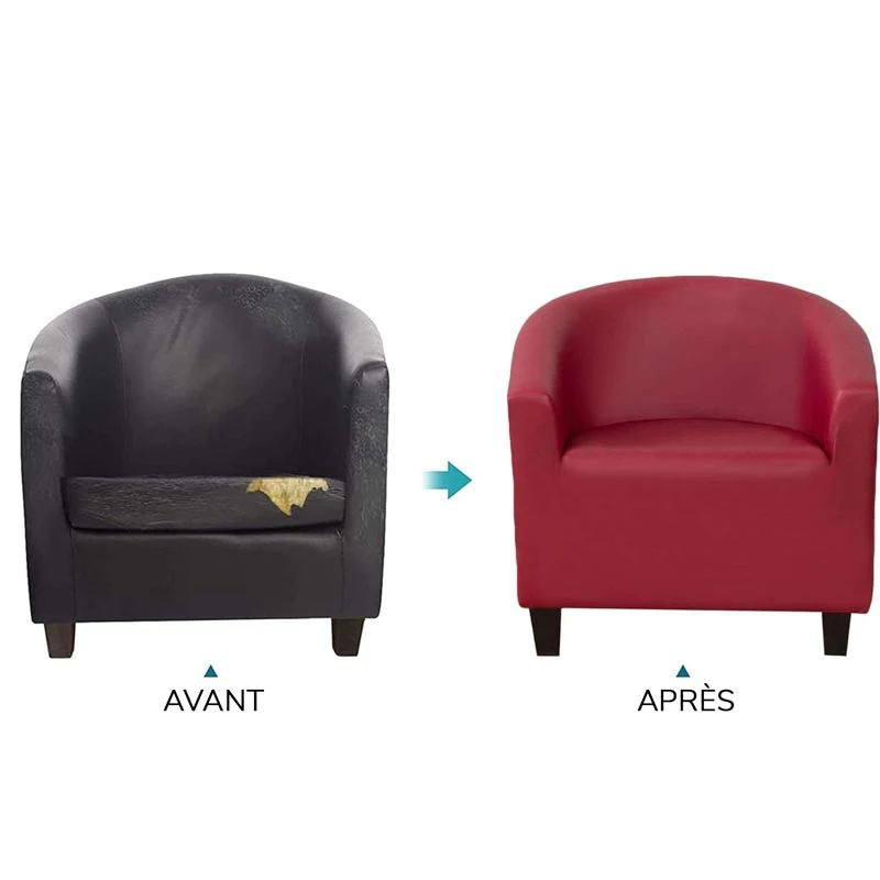 Housse de Fauteuil Cabriolet Pu Cuir Bordeaux