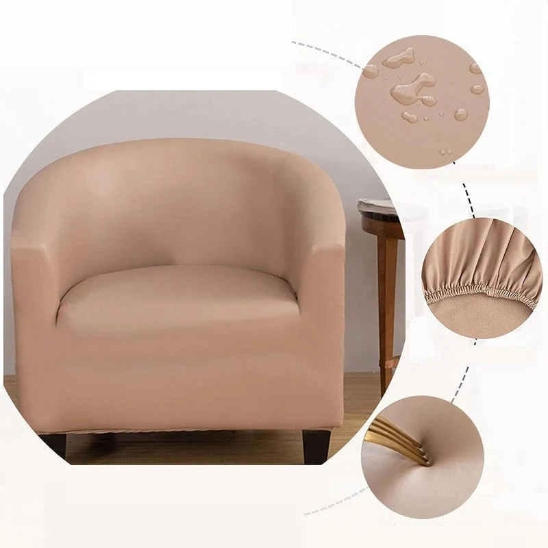 Housse de Fauteuil Cabriolet En Cuir PU Marron Clair