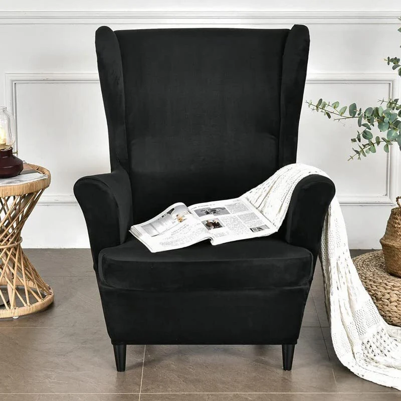 Housse de Fauteuil Crapaud Velours Noire