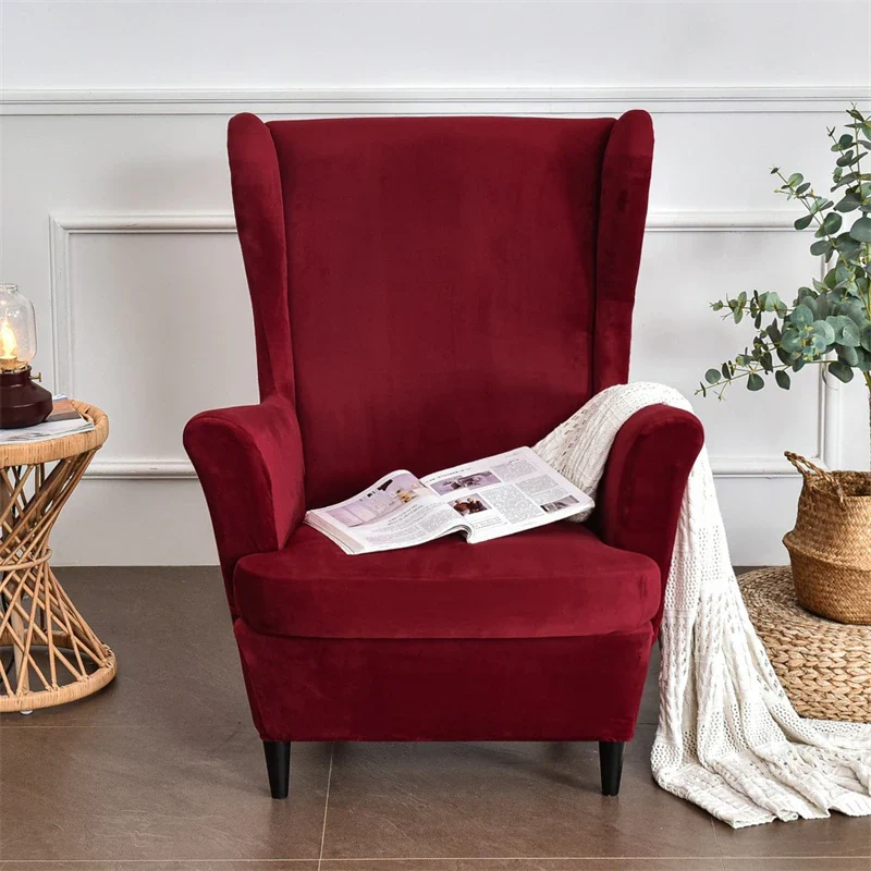 Housse de Fauteuil Crapaud Velours Rouge