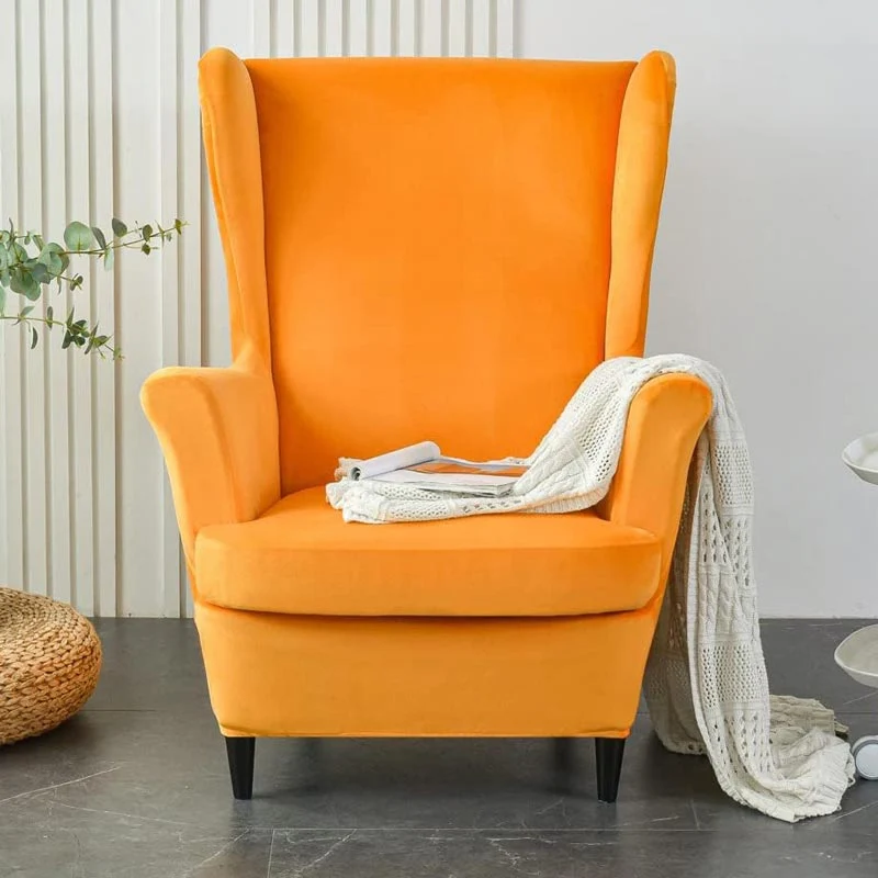Housse de Fauteuil Crapaud Velours Orange