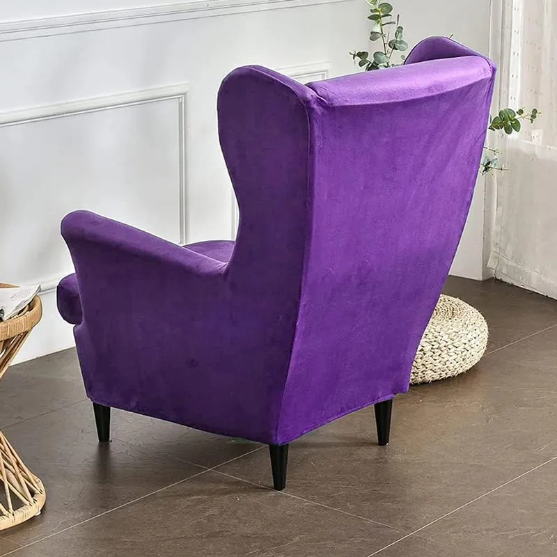 Housse de Fauteuil Crapaud Velours Violet