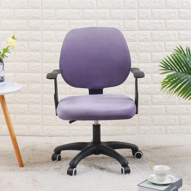 Housse de Chaise de Bureau Velours Violet Clair