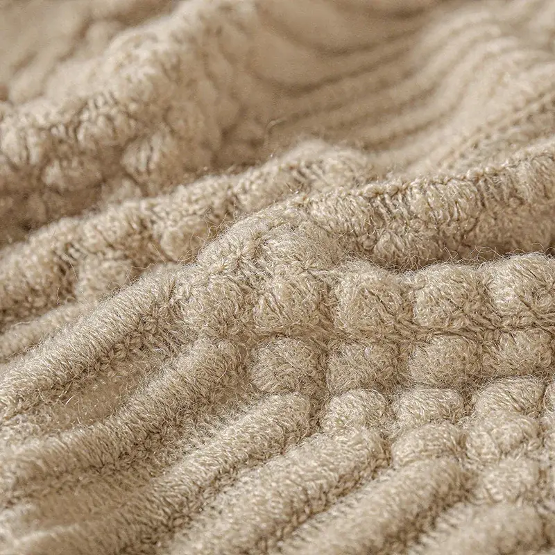 Couverture Tricot Beige