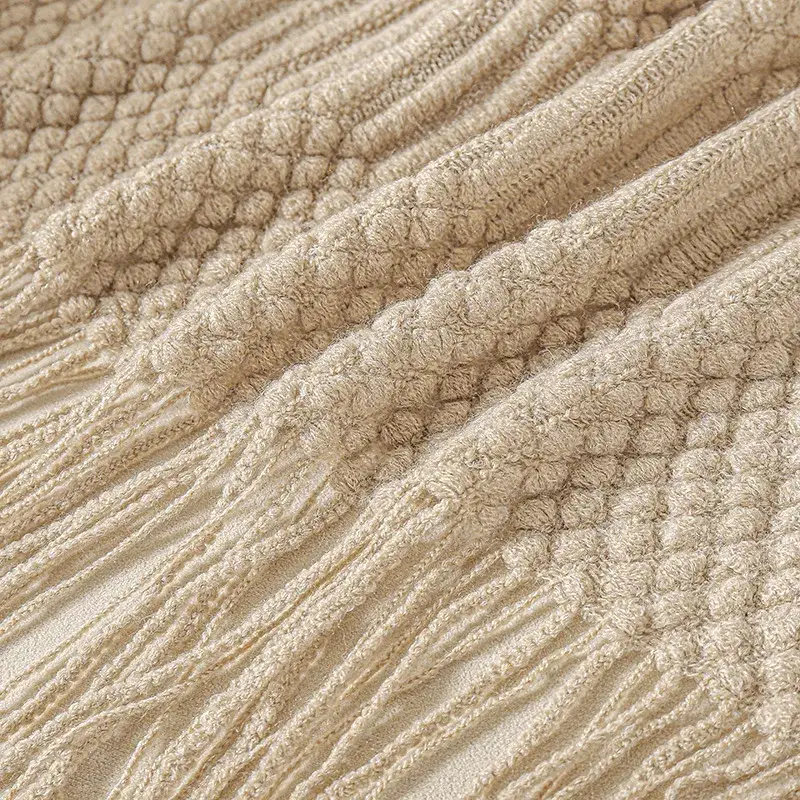 Couverture Tricot Beige