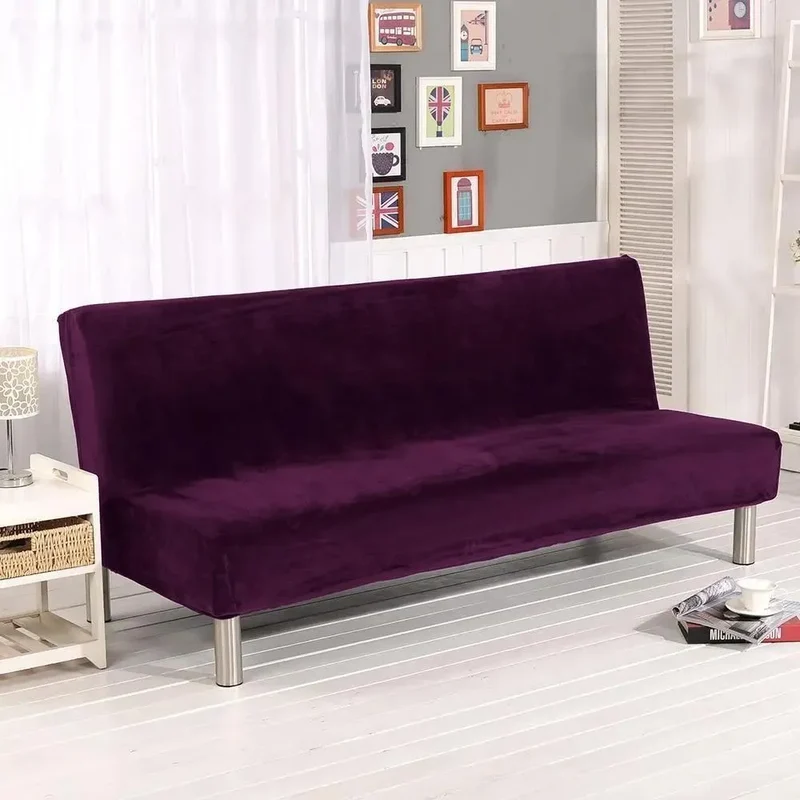 Housses De Canapé Clic Clac En Velours Violet Foncé