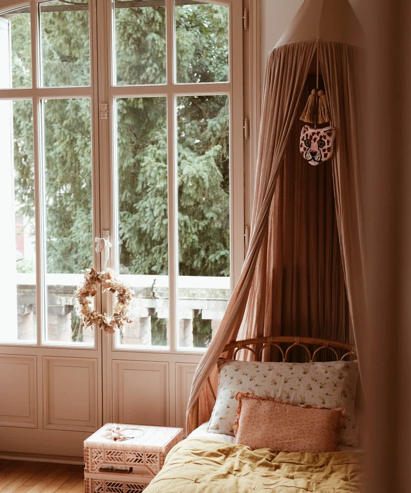 Lille pink leopard tæppe i uld – Doing Goods