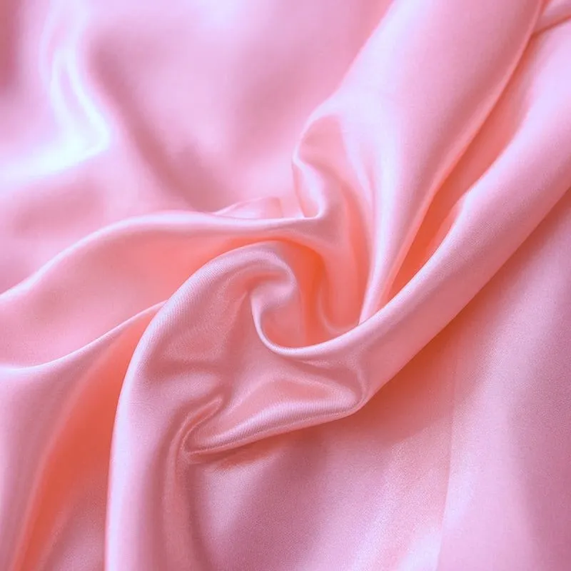 Rose type satin - Drap housse / Housse de couette / 2 taies d'oreiller