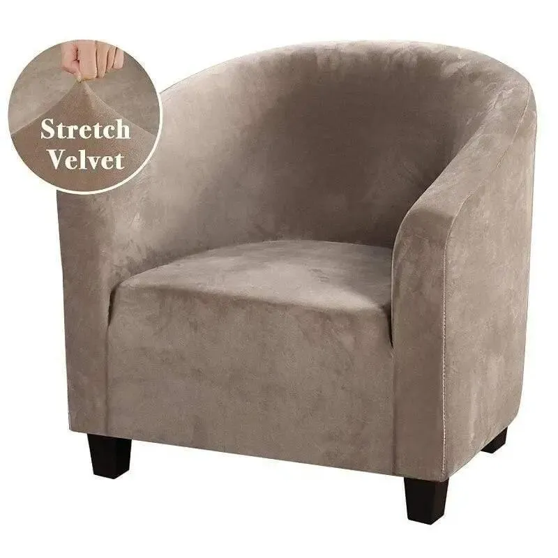 Housse De Fauteuil Club - Velours Khaki