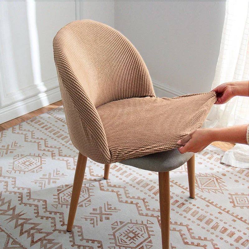 Housse Pour Chaise Scandinave Jacquard Marron Clair