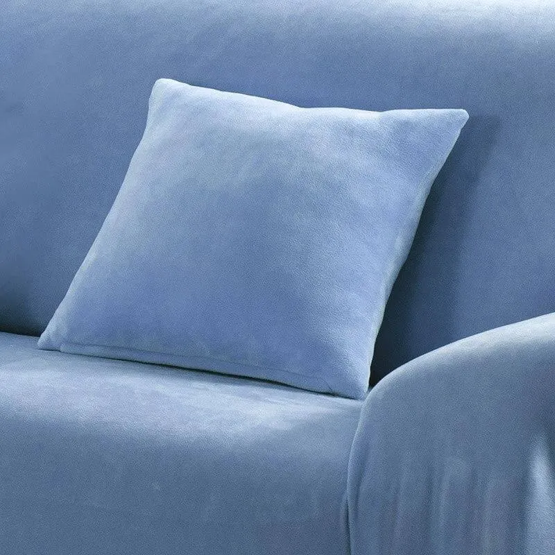 2 Housses De Coussin En Velours Bleu 45x45cm