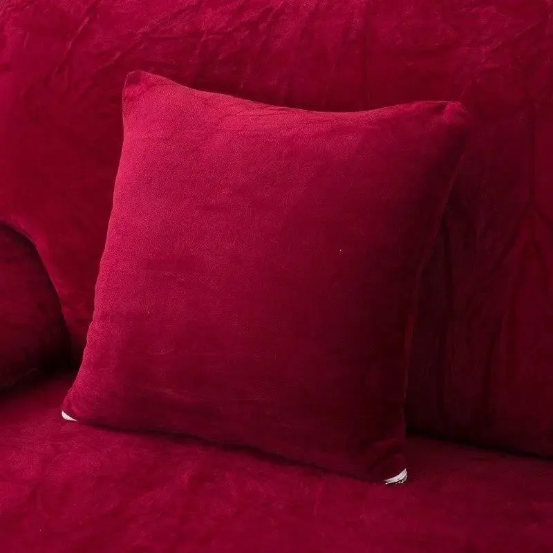 2 Housses De Coussin En Velours Rouge 45x45cm