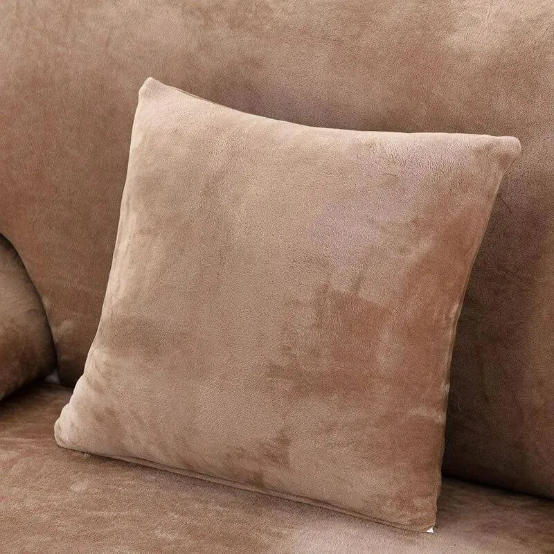 2 Housses De Coussin En Velours Camel 45x45cm
