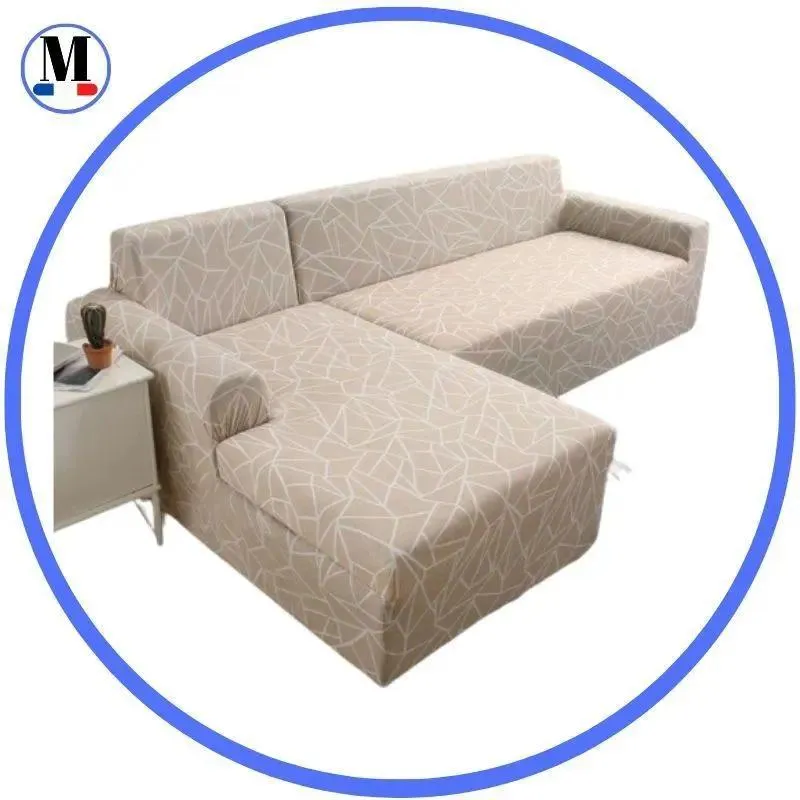 Motif Pratense - Housse de Canapé d’Angle Extensible