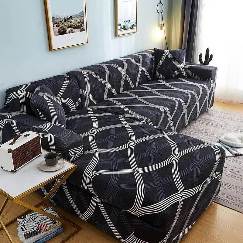 Motif Fumana - Housse de Canapé d’Angle Extensible