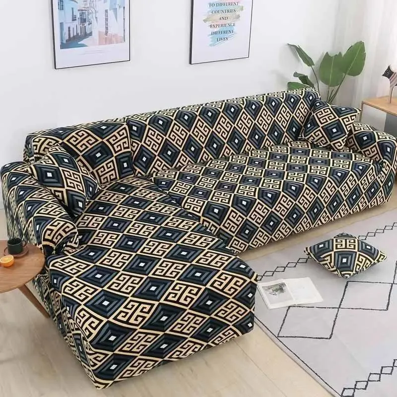 Motif Spartium - Housse de Canapé d’Angle Extensible