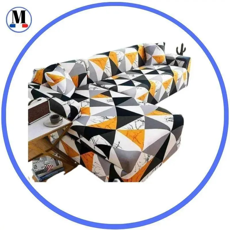 Motif Lepourasi - Housse de Canapé d’Angle Extensible