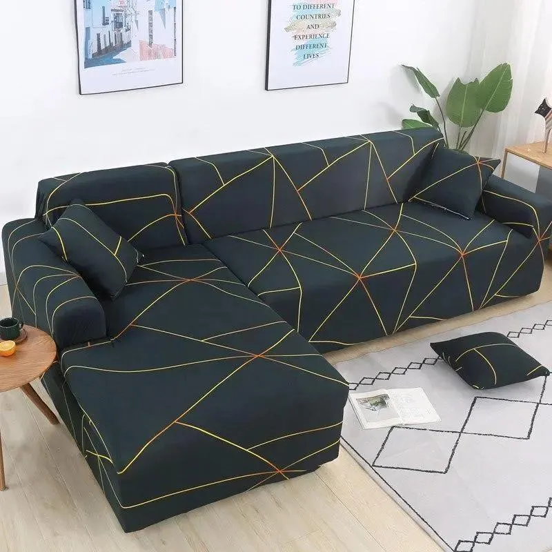 Motif Composées - Housse de Canapé d’Angle Extensible
