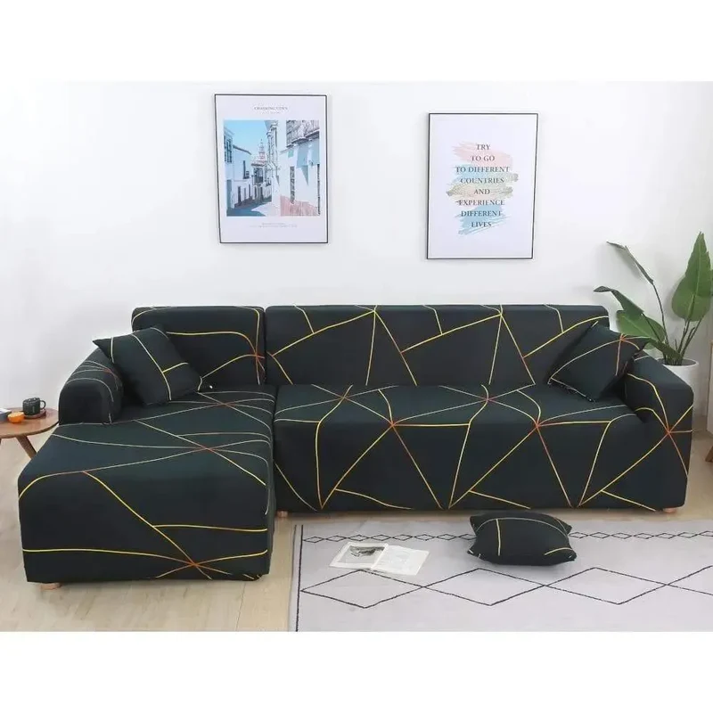 Motif Composées - Housse de Canapé d’Angle Extensible