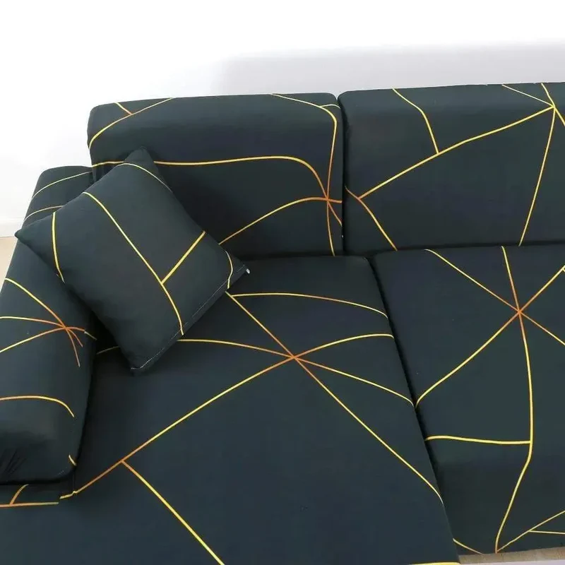 Motif Composées - Housse de Canapé d’Angle Extensible