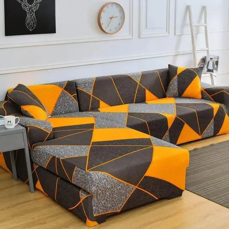 Motif Fabacées - Housse de Canapé d’Angle Extensible