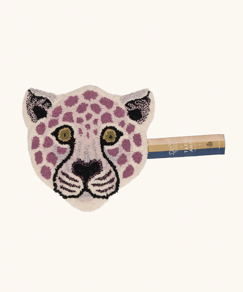 Lilly leopardhoved tæppe i uld – Doing Goods
