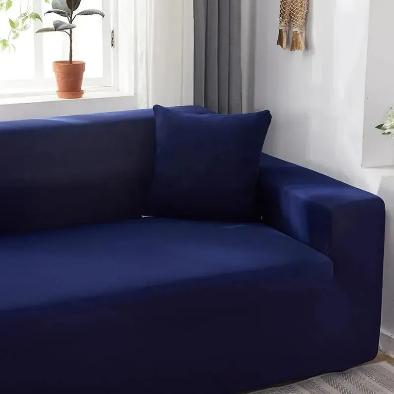 Housse de Canapé d’Angle Bleu Marine
