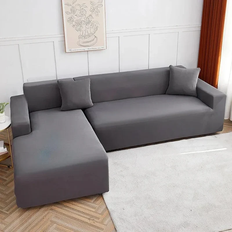 Housse de Canapé d’Angle Gris