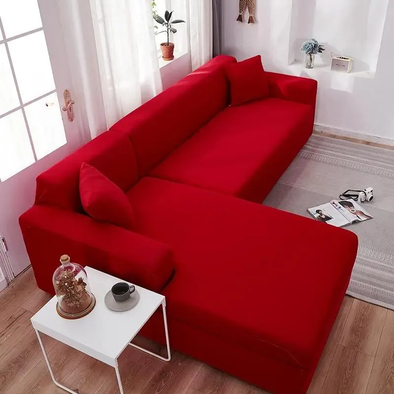 Housse de Canapé d’Angle Rouge Clair
