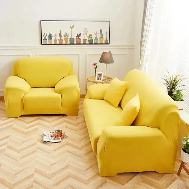 Housse de Canapé d’Angle Jaune